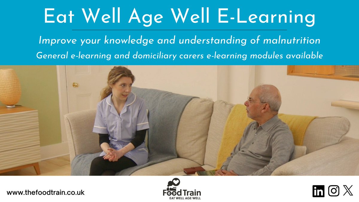 Do you want to learn more about malnutrition and supporting older people at risk?

We have two E-learning modules available for free!
 
Learn about malnutrition, how to spot it &amp; how you can support those you work with or care for

More info: bit.ly/3AuiHqU

#UKMAW2025