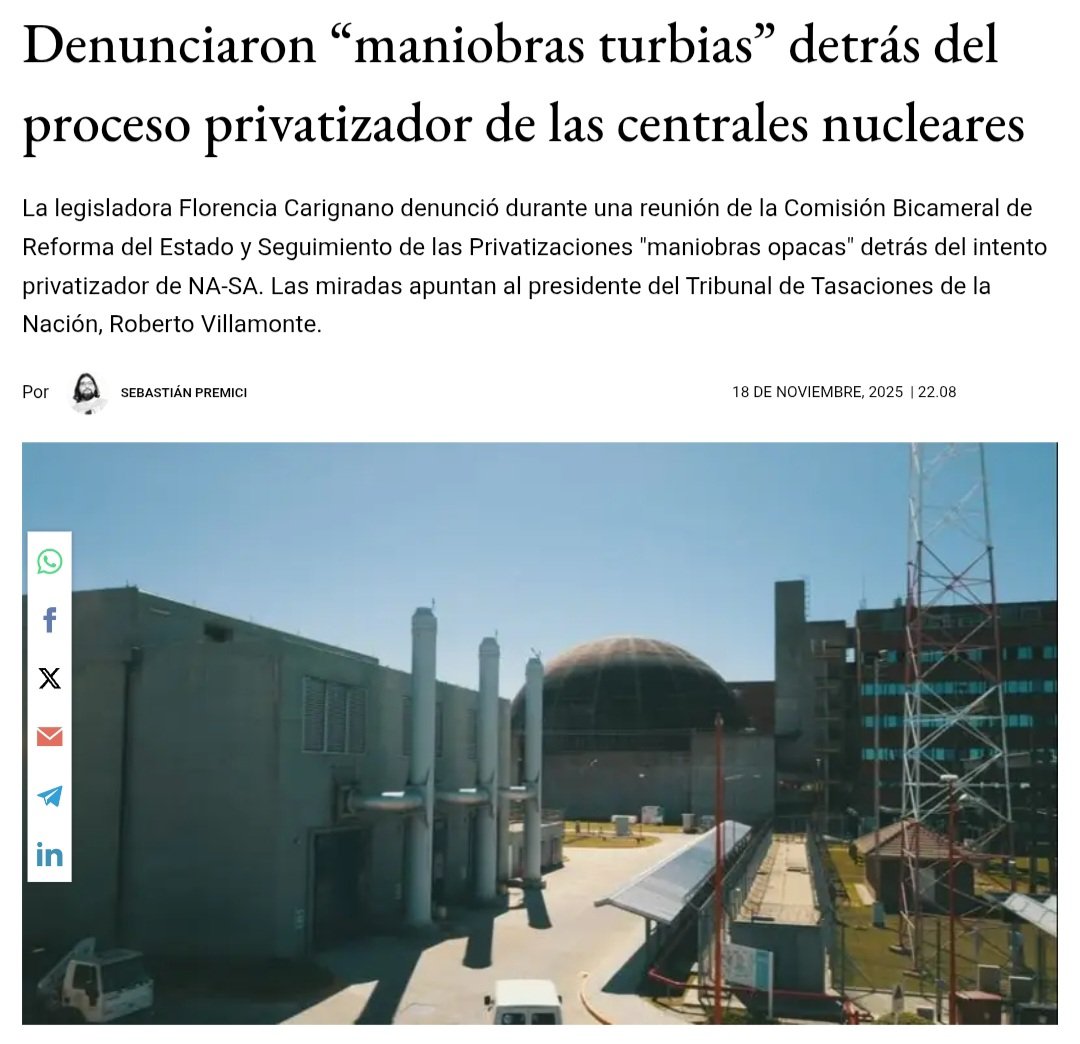 florcarignanook's tweet image. 📢 • El Tribunal de Tasaciones de la Nación ya hizo dos tasaciones en el 2015 y 2017; realizó las valuaciones de Atucha I y Atucha II y ahora se autoexcluyó a través de una nota firmada por el presidente del Tribunal y no el pleno, diciendo que no puede hacer la tasación y…