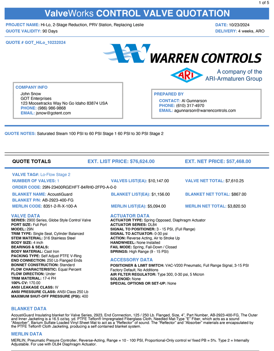 WarrenControls's tweet image. Unlock precision valve sizing with ValveWorks®, #WarrenControls’ FREE tool for globe &amp;amp; rotary #valves. Navigate 100,000+ configurations, generate performance graphs, and print detailed reports. Ideal for engineers &amp;amp; specifiers. bit.ly/4hucKeF #ValveSizing #ControlValves