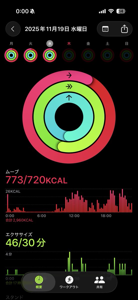 1日普通に仕事するとこんな感じになるのでちゃんとやってれば痩せるはず