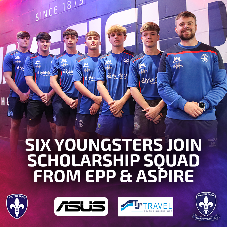 ✍️ Six youngsters have signed for Wakefield Trinity Scholarship after impressing through the Foundation's EPP and Aspire programmes!

🙌 A huge congratulations to Calub Winterhalder, Harry Grainger, Alfie Moore, Dylan Padgett, Taylor Wainwright and Nathan Wilson! 

🌐