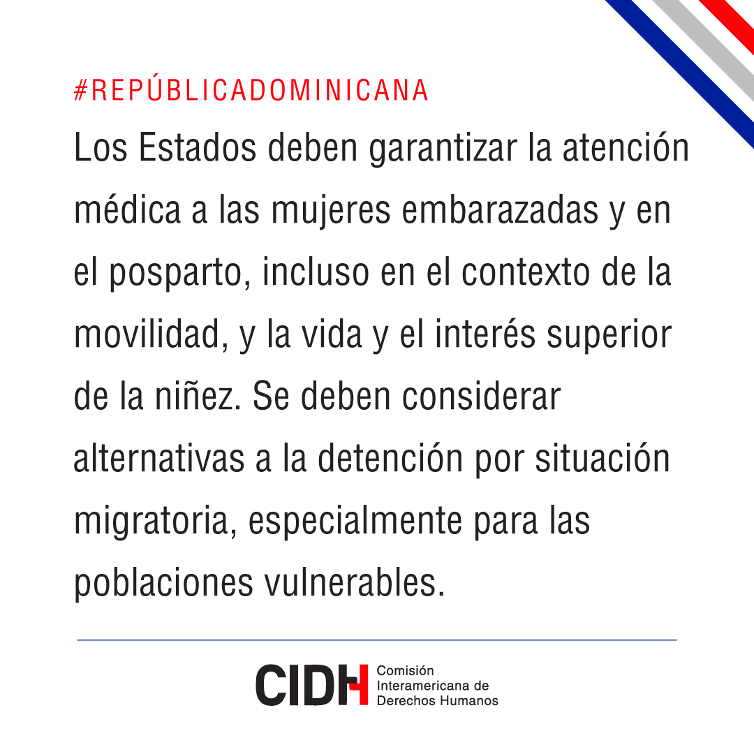 CIDH's tweet photo. #RepúblicaDominicana: #CIDH lamenta el fallecimiento de un recién nacido en el Centro de Procesamiento Migratorio en Haina, San Cristóbal, el 14 de noviembre. La Comisión toma nota de las acciones iniciadas por el Estado para esclarecer los hechos e insta a que las investigaciones se realicen con la debida diligencia e incluyan un enfoque étnico-racial y de género.