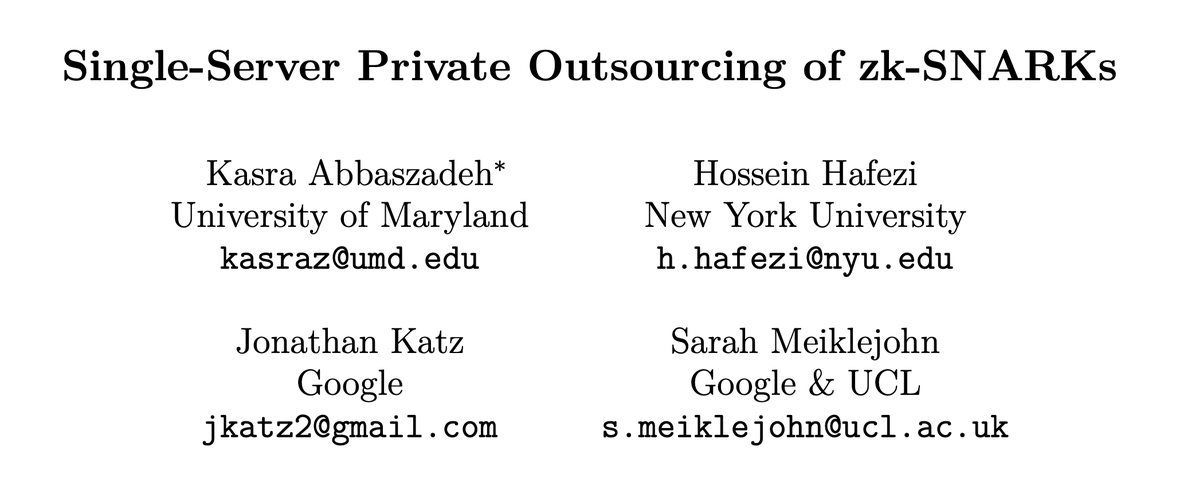 1) We present the first truly private, single-server zkSNARK delegation scheme for well-known group-based zkSNARKs such as Groth16, Plonk, and Nova. Our core idea is to delegate the prover’s most expensive computation—namely, the MSM—to a single server.