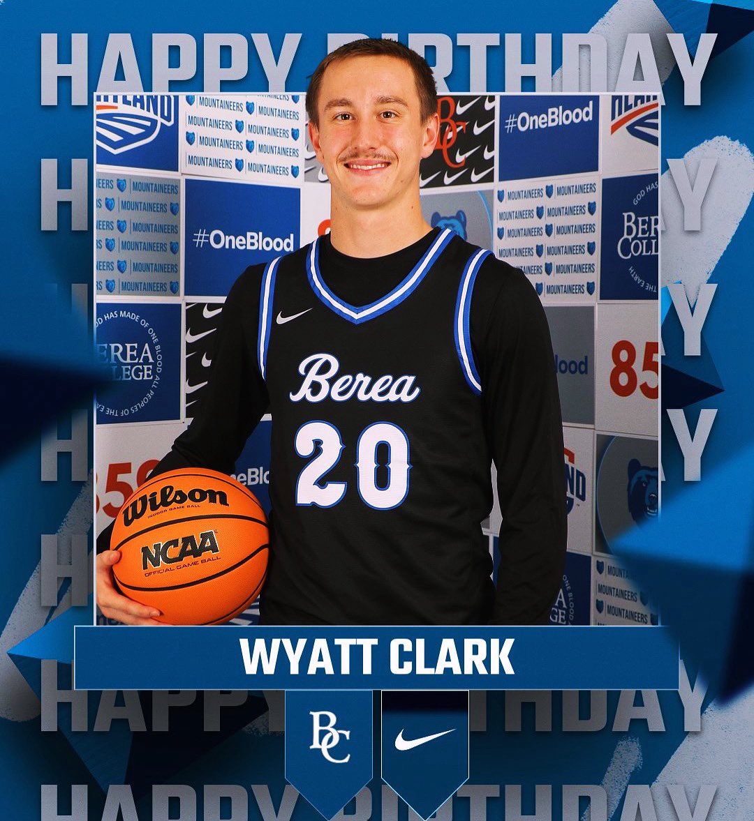 #20 turns 20 today!

Happy Birthday to sophomore Wyatt Clark! Wyatt plays basketball and golf at Berea College, is an excellent student, and represents our program exactly the way we want. Help us wish him a great day! 🎉⛰️🏀⛳️