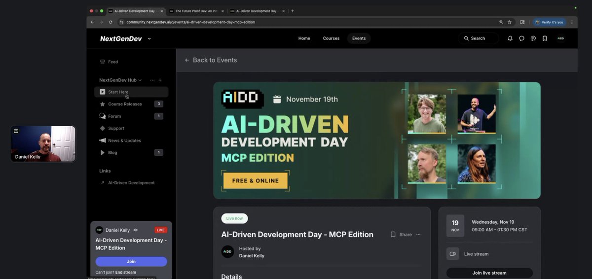 NextGenDev_AI's tweet image. 🔴 LIVE NOW

Explore MCP protocol semantics, build compliant servers, map REST ops into MCP tools, integrate edge AI with Nuxt, and use Playwright + MCP for AI-driven testing pipelines.

📺 Tune in, it’s free: vist.ly/4f6fp