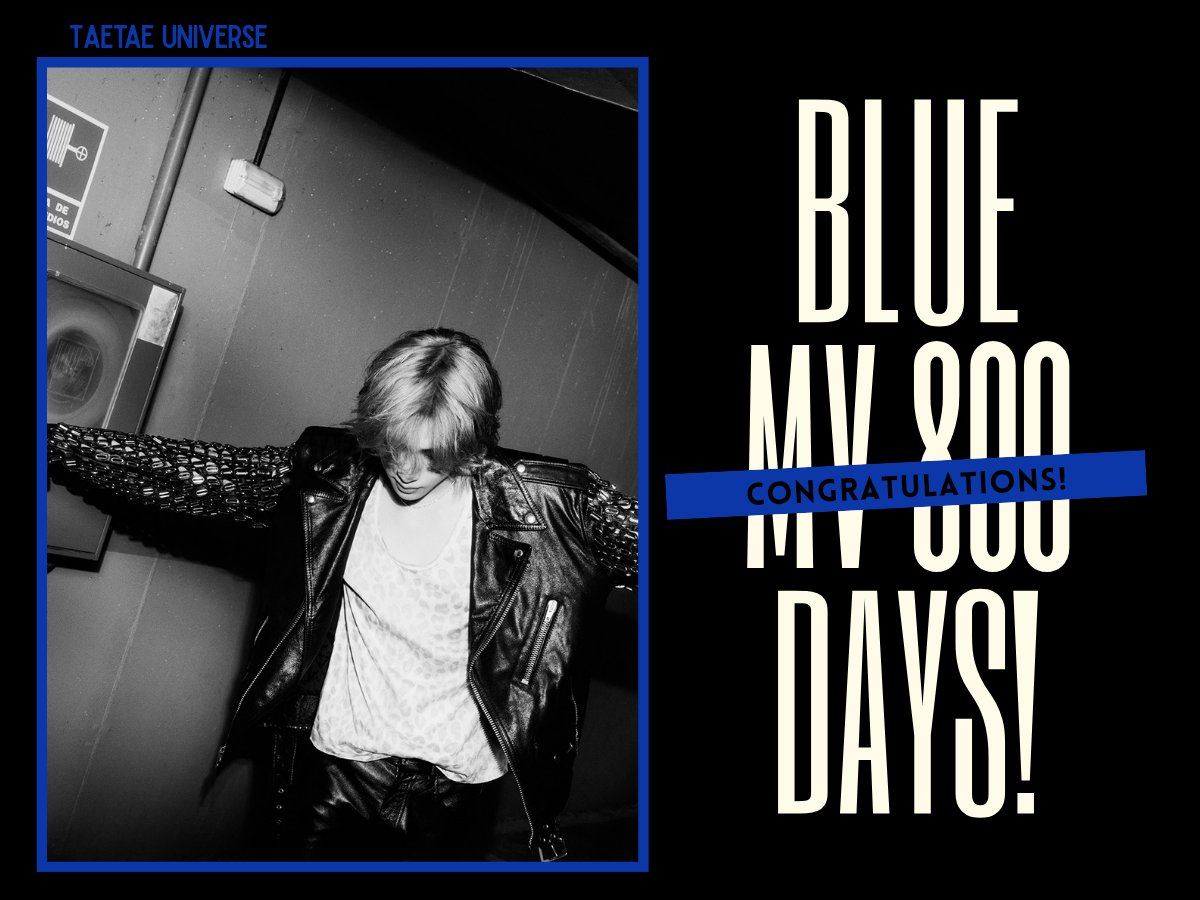 今日はテヒョンさんの「Blue」MV公開から800日目の記念日です