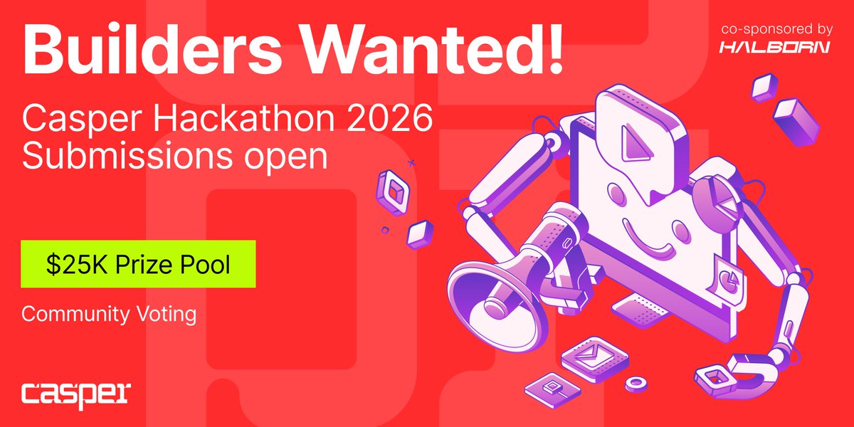 Casper_Network's tweet image. 🚀 Over 200 builders are in for the #CasperHackathon!

Now’s the time to jump in and submit.

🗓️ Submission deadline: January 5, 2026

👉 Submit Your Project: dorahacks.io/hackathon/casp…
