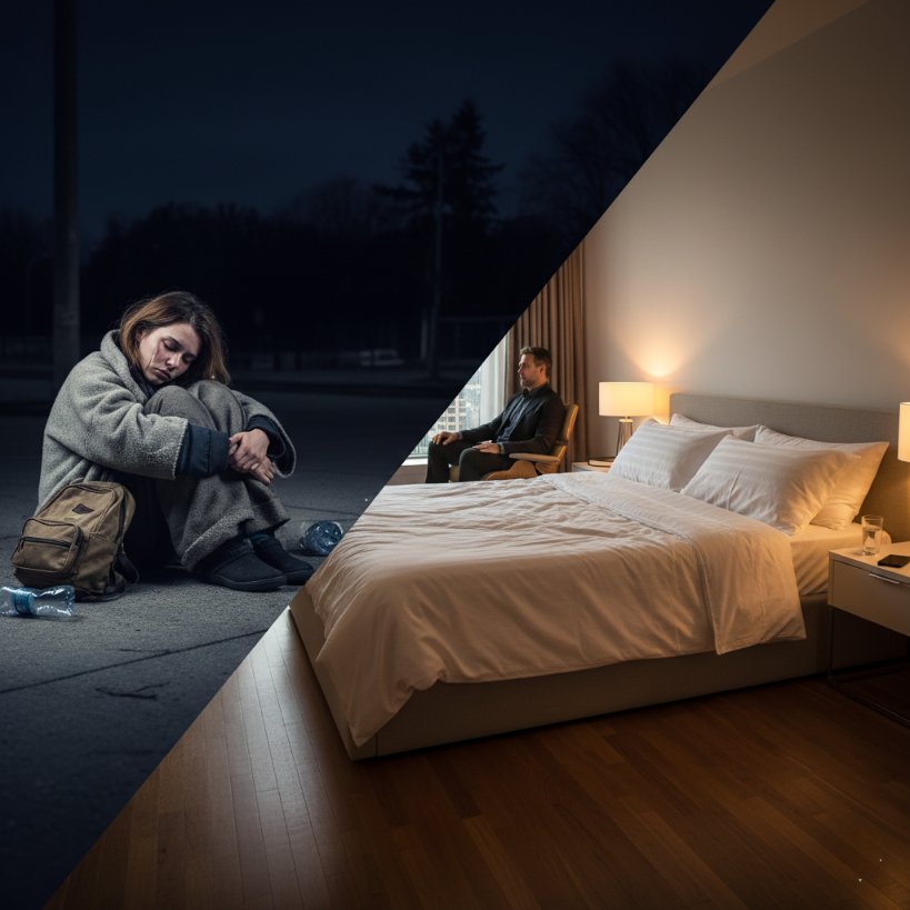 कति निन्द्रालाई ओछ्यान छैन,
                             कति ओछ्यानलाई निन्द्रा
😔🛌➡️💔