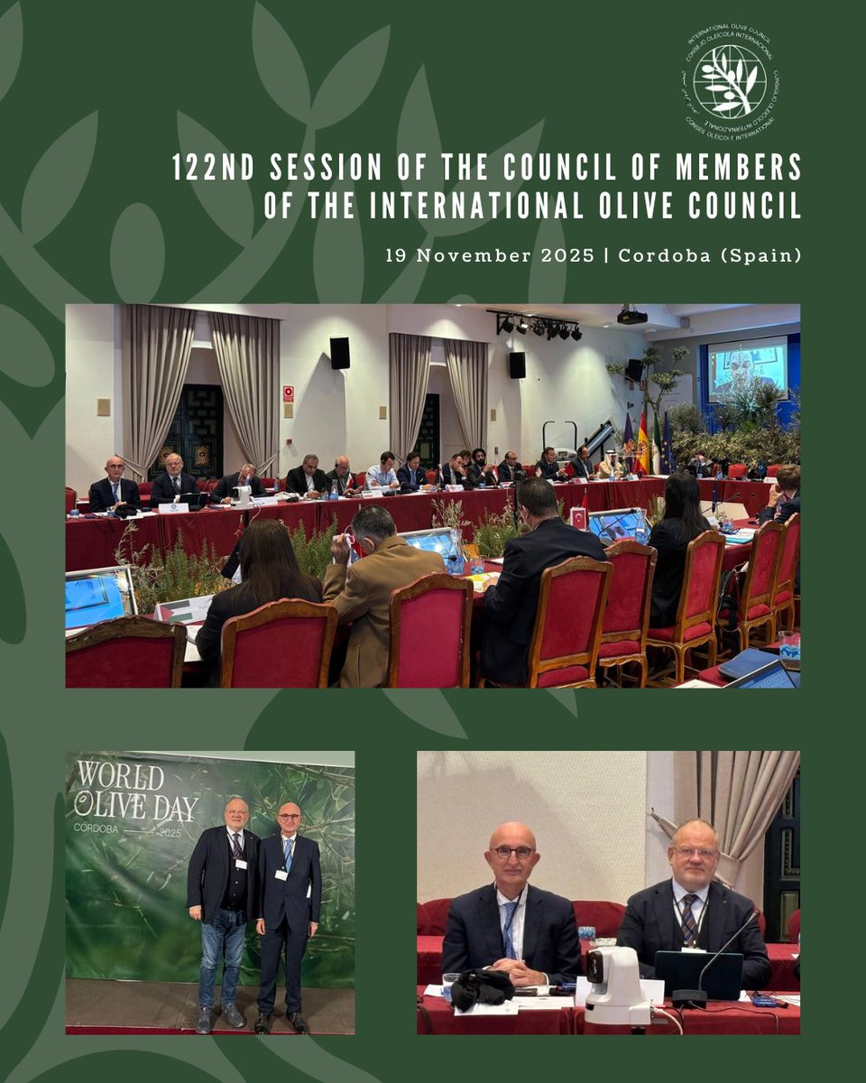 CIHEAMZaragoza's tweet image. @CIHEAM Secretary General, @MianoTeodoro, and the Director of CIHEAM Zaragoza, Raúl Compés, are attending the 122nd Session of the Council of Members of the International Olive Council @iocolivenews in Córdoba, Spain.

#CIHEAM #IOC #OliveCouncil #Sustainability #Mediterranean
