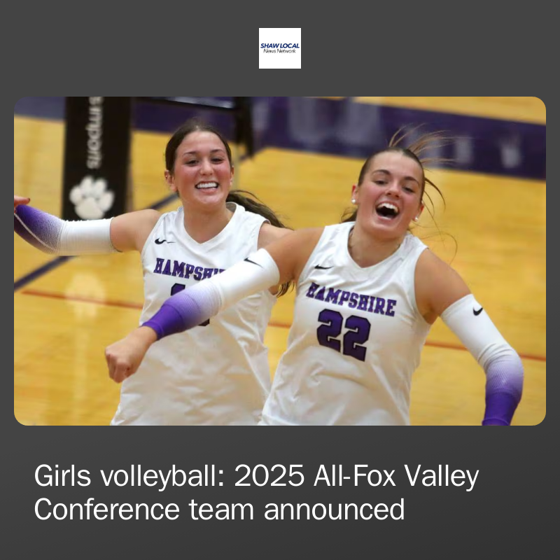 nwherald's tweet photo. Here is the All-Fox Valley Conference girls volleyball team for the 2025 season, as selected by coaches. https://t.co/149TQiuvVX