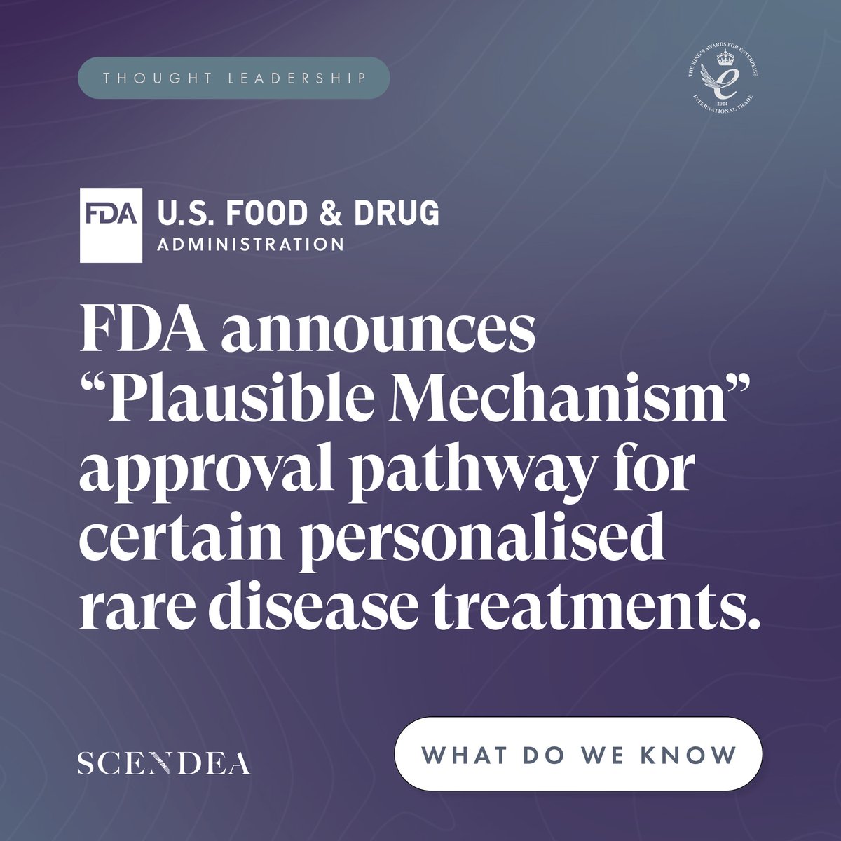 scendea's tweet image. The @US_FDA has announced the “plausible mechanism” approval pathway for certain personalised rare disease treatments. 
-
Read our new whitepaper to discover how the RDEP could accelerate your path to approval: scendea.com/articles/fdas-…
-
#whitepaper #drugdevelopment #RDEP