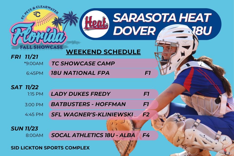 KiarraEvans_65's tweet image. Last showcase of the 2025 fall season! Can’t wait to ball out with these girls before Thanksgiving at the Triple Crown Fall Showcase. #GoHeat 💙❤️ Come check us out ⬇️⬇️

@StetsonSoftball @CoachAmanda27 @UCF_Softball @ShannonSaile @CoachBallMalone @noahbsanders @SPestrak