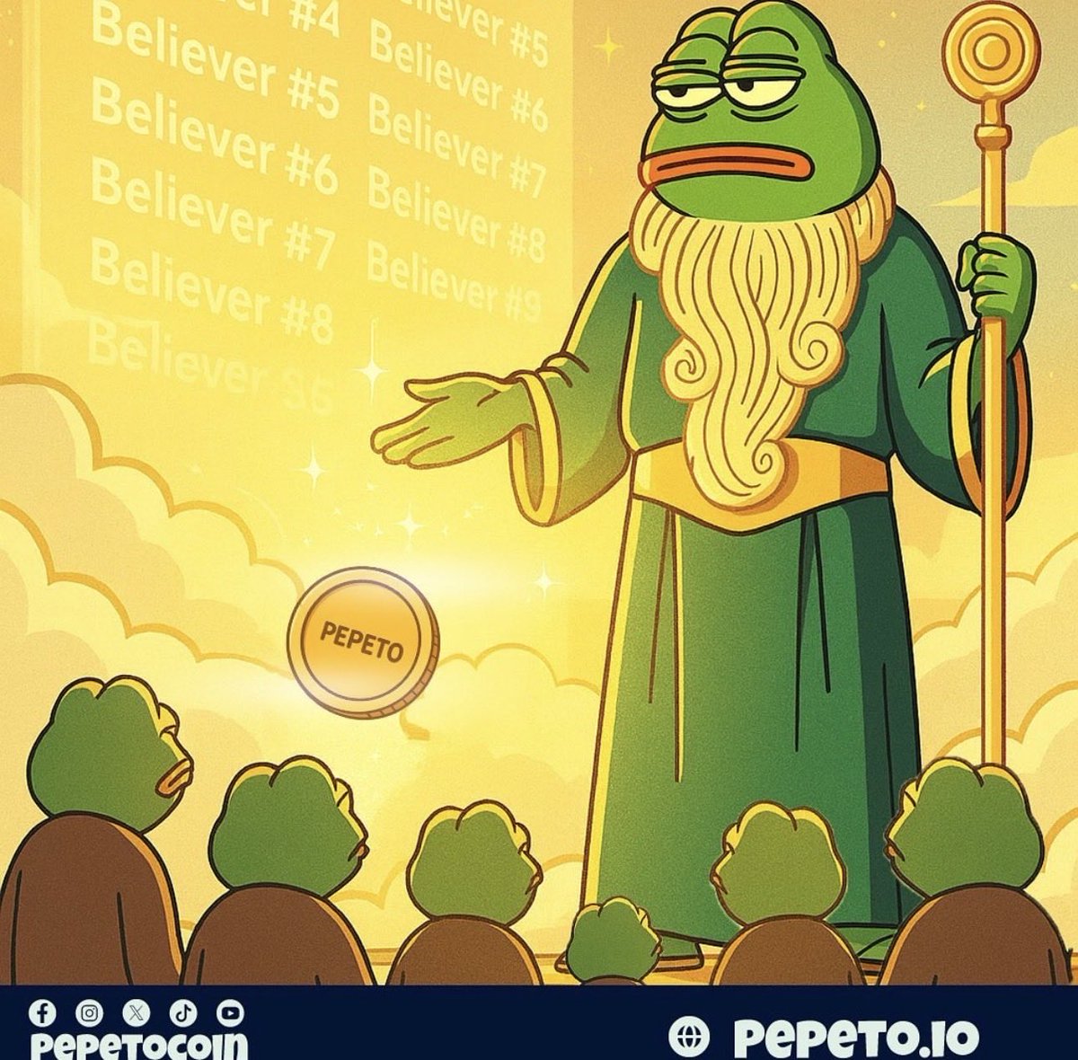 For the true believers 🐸

Buy $PEPETO today, and your place in the new era is locked in.

Tokens are delivered on launch day  the Day of Judgment  when the new era begins. ⚡️

🔥 218% staking rewards for holders

🎁 Join the $700K Giveaway before Tier 1 Listing: