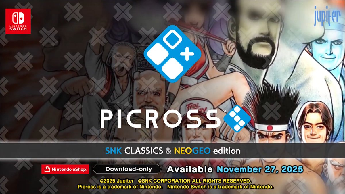 Wario64's tweet image. Picross S Capcom Classics Edition &amp;amp; SNK CLASSICS &amp;amp; NEOGEO edition announced for Switch (out Nov 27)

Capcom youtube.com/watch?v=0y7u30…
SNK youtube.com/watch?v=VD4h2J…
