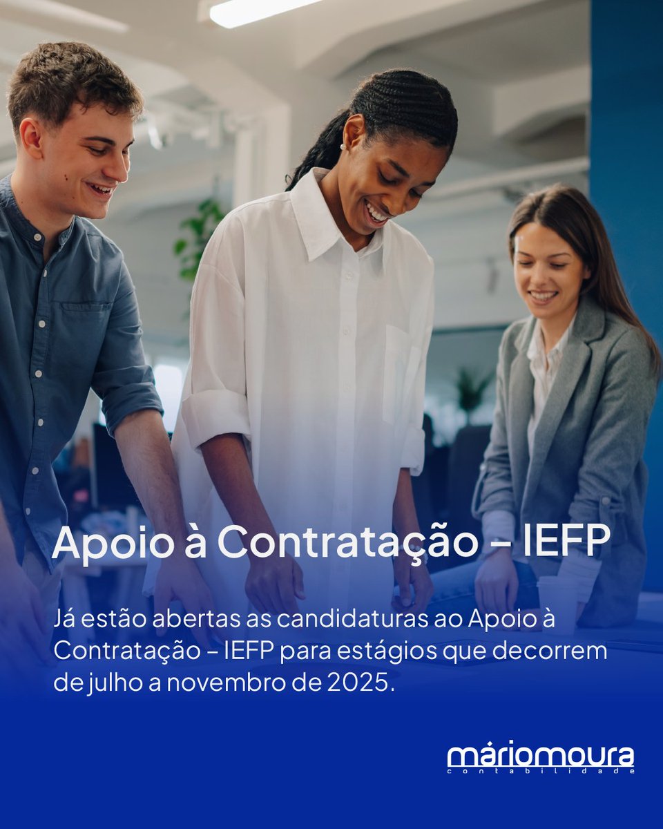 📌 Estão abertas as candidaturas ao Apoio à Contratação – IEFP para estágios.
Prazo a terminar!
Até 30.11.2025
 
O incentivo apoia empresas no reforço de equipas e integração de novos talentos.

Mais informação:  zurl.co/qa2i3

#IEFP #ApoioÀContratação #Empresas #RH