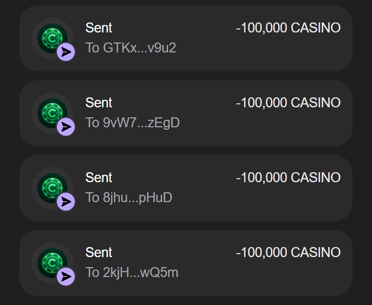 Dropping 100,000 $CASINO
to 100 random replies

Reply sol address + RT PINNED + FOLLOW <a href="/AkuOnSolana/">$AKU</a> 

48h • live winners! 🎉
