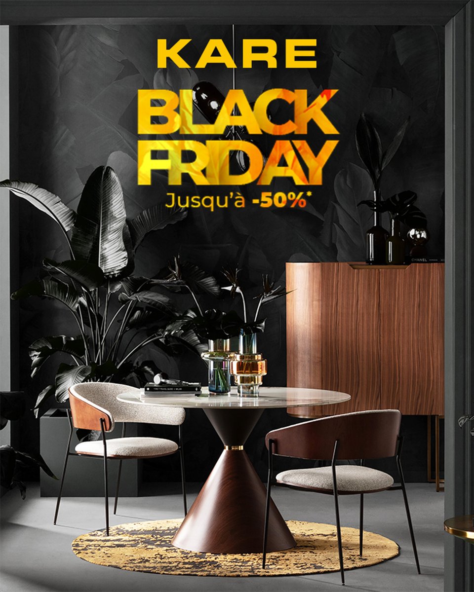 KareFrance's tweet image. 🖤 C’est le moment de transformer votre intérieur 😍
Profitez de -20% à -50% sur tout le site : meubles iconiques, luminaires design, déco tendance… Tout y passe ✨

Prêt(e) à faire de votre maison un lieu absolument unique ?
#BlackFriday2025 #SoldesMaison #DécoDesign #Mobilier