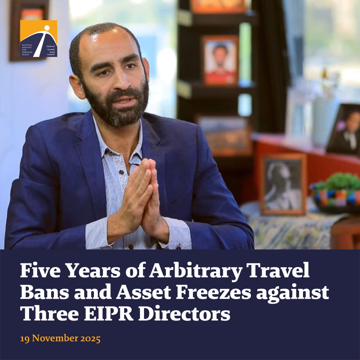 EIPR's tweet image. 🟠 The arbitrary measures were imposed amidst an unprecedented security crackdown on EIPR between 15 and 19 November of 2020. Security forces arrested the three directors and presented them before the Supreme State Security Prosecution (SSSP), which questioned them on a host of…