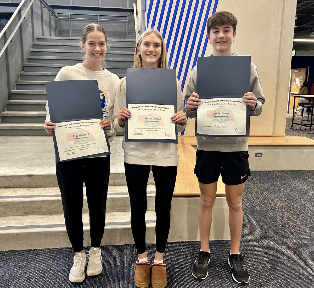 Congratulations to these runners on a great season but also a great year in the classroom. They all earned Academic All State Honors!

Aaralyn D
Ellie W
Brandon E
Nolan S

#GoWahooBlue
#ExcellenceEverywhere
