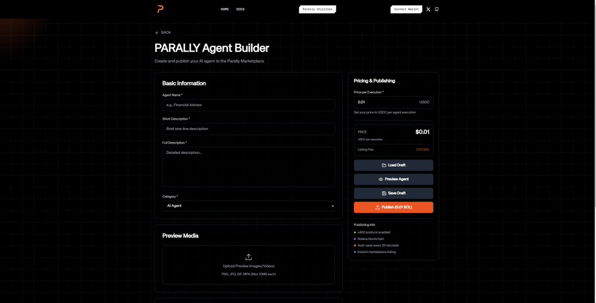 parallydotfun's tweet photo. Brainstorm, build, and list your x402 agents on Parally marketplace.

https://t.co/k7MaLvbVjw https://t.co/pLak0oPpxo