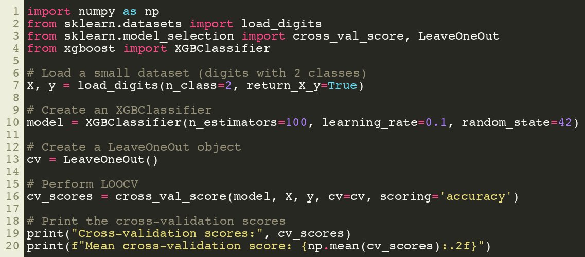 XGBoostAwesome's tweet image. XGBoost Evaluate Model using Leave-One-Out Cross-Validation (LOOCV)
xgboosting.com/xgboost-evalua…

#XGBoost #DataScience #MachineLearning