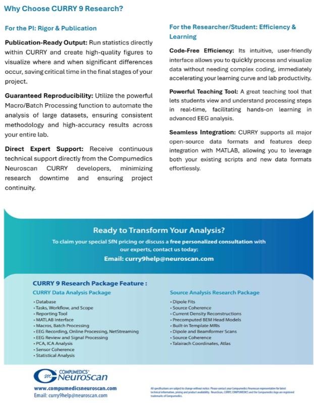 Compumedics's tweet photo. Exclusive SfN Conference Offer: CURRY 9 Research Package now open to all North American researchers! 🎉

Attend a live demo webinar to get a 14-day free trial.
Upcoming demos: Nov 24 &amp; Dec 16.

#Neuroscience #SfN #EEG #Neurophysiology #Compumedics #CURRY #ResearchInnovation https://t.co/BkBlU4cIA6