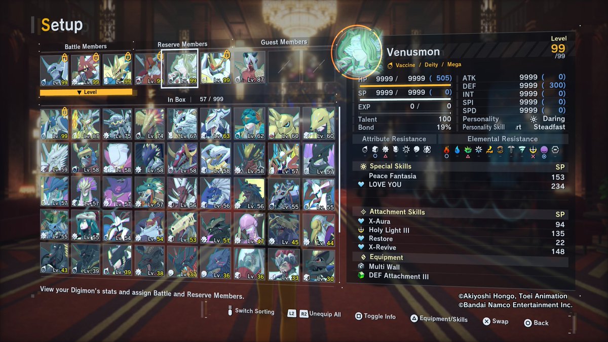 OmriHorvatt12's tweet image. Finally beat the Mega Plus difficulty with this party what were you parties for Mega Plus #DigimonTimeStranger