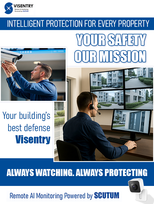 YOUR PROPERTY DESERVES PROTECTION THAT NEVER LOOKS AWAY.

With Visentry, every camera becomes a smart layer of defense powered by real-time monitoring and advanced AI. 

🔎 Learn more at visentry.com