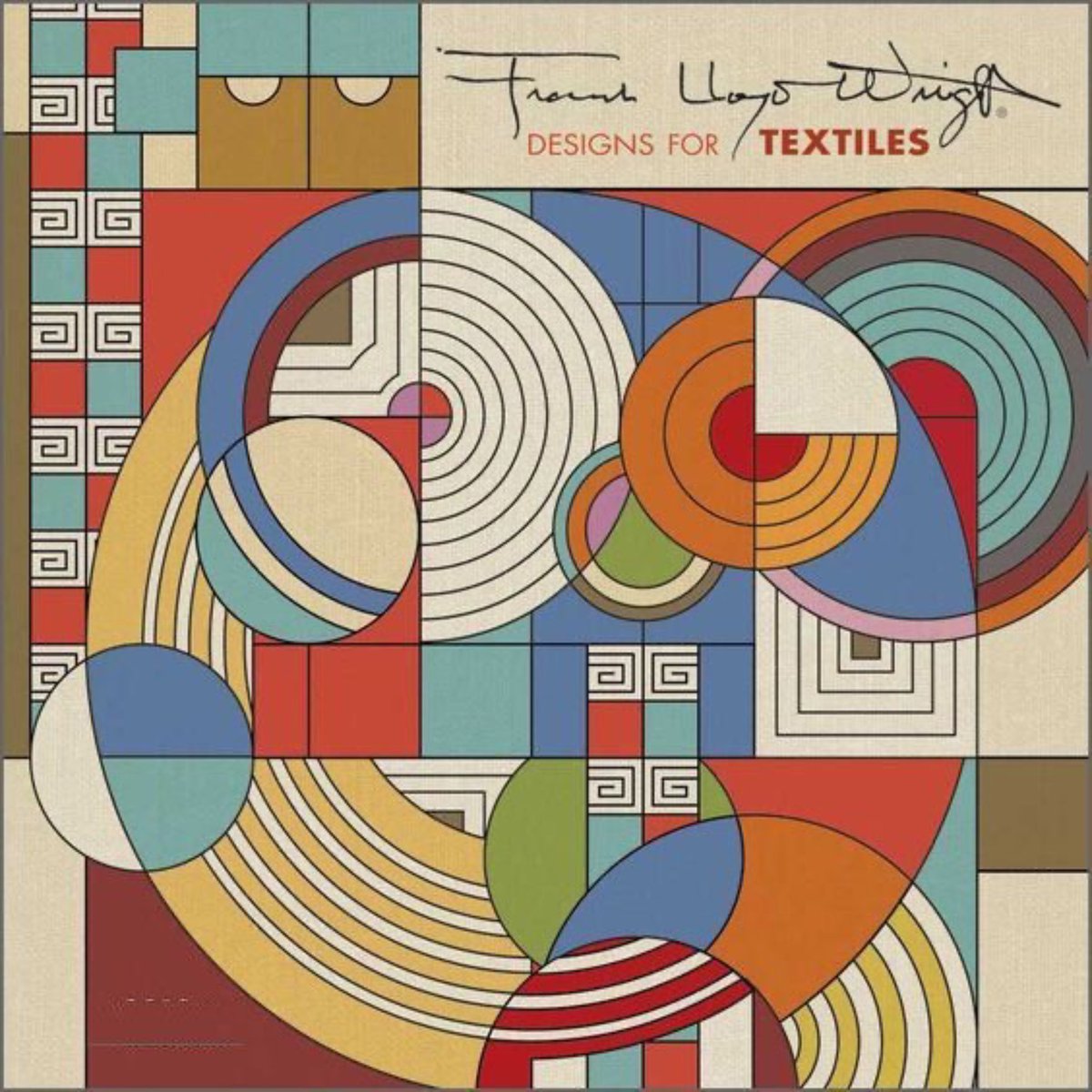 luusssso's tweet image. 1950s textile designs by legendary architect Frank Lloyd Wright