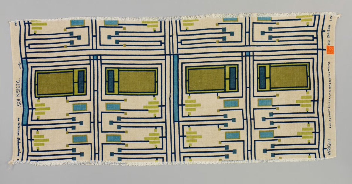 luusssso's tweet image. 1950s textile designs by legendary architect Frank Lloyd Wright