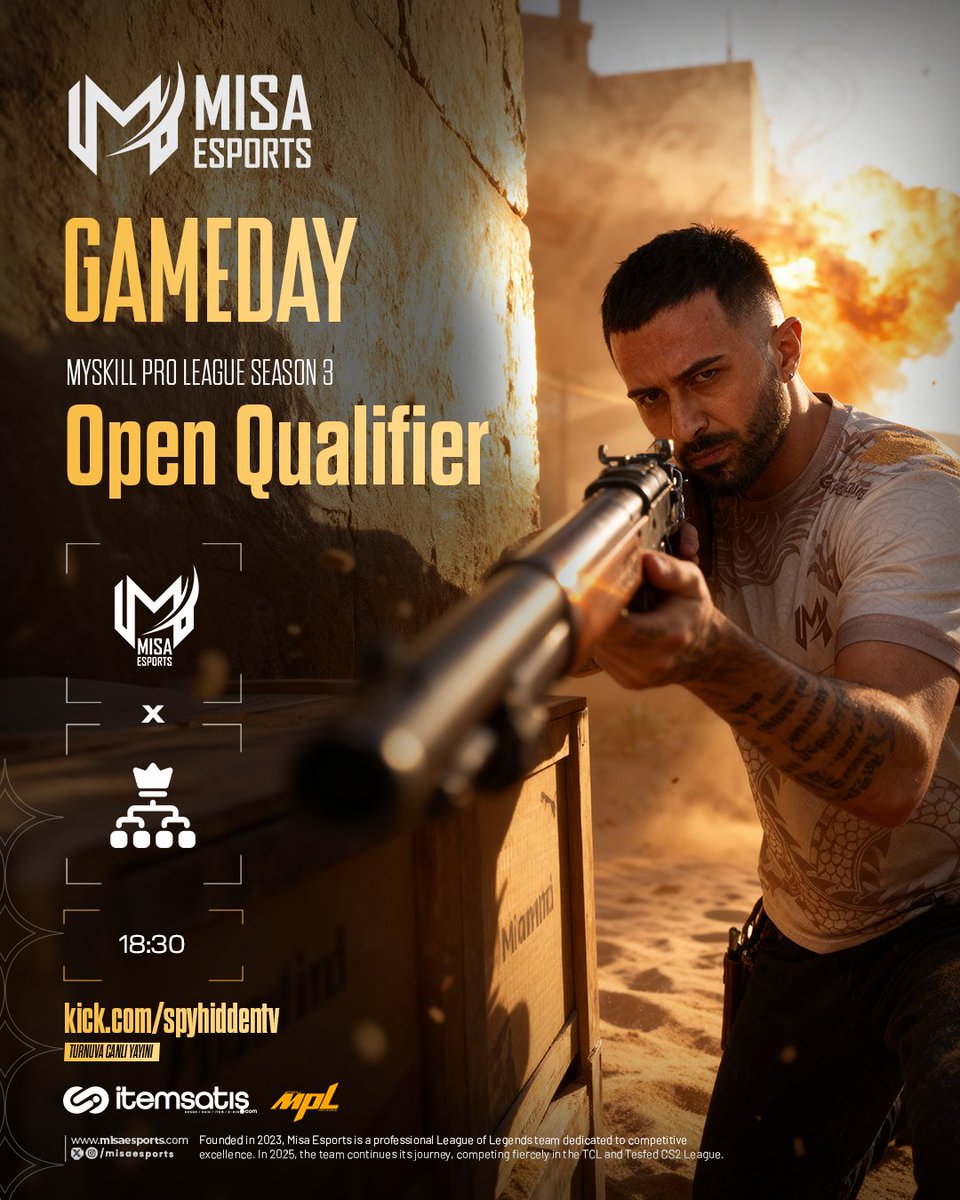 Myskill Pro League 3. Sezon Açık Elemeleri’nde mücadeleye başlıyoruz!

Dört maçı kayıpsız tamamladığımız takdirde ana ligde yerimizi alacağız.

Hazırız, ve ellerimiz sımsıcak 🔥

📺 Watch Party: twitch.tv/spyhiddentv