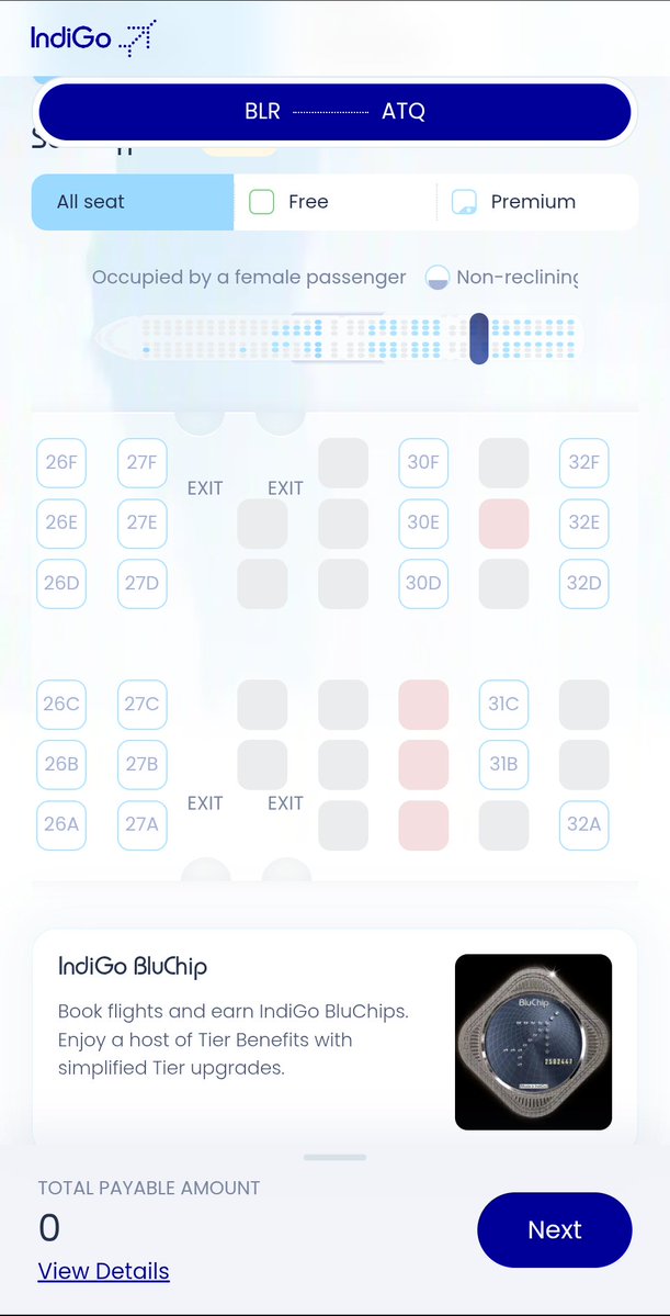 jatinderdhir's tweet image. @IndiGo6E Where is your auto assign seat option available here? You are basically running a scam into making your customers pay for a seat by disabling the next option unless I choose a seat. Ethical practices have gone down the drain with these companies #indigo #scam