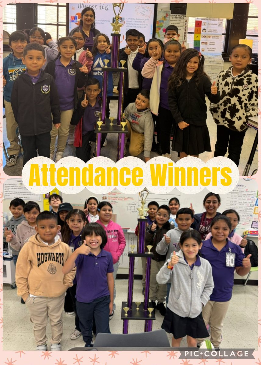 Congratulations to this week’s attendance trophy winners! Mrs. Sanchez’s 2nd graders and Mrs. Almaguer’s 3rd graders led the school with 100% attendance last week! Go Panthers! <a href="/CowartDISD/">Cowart Elementary</a> <a href="/CounselingDISD/">Dallas ISD Counseling Services</a> <a href="/EDAmaya04/">Amaya</a> #Region4SayNoMore