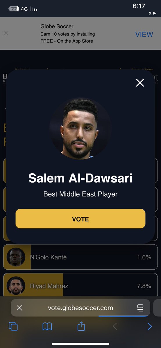 fmz61's tweet image. عملت تصويت لنادي الاهلي &quot;السعودي&quot; بما ان نادي سعودي بالتصويت ما عندي نظام اصوت ضده بس لا ياخذها 
لكن اتحدى اتحادي يصوت للاهلي 🤣🤣
لا تنسون تعملوا تصويت للأسطورة سالم الدوسري 

zwaarp.com/mHgRi