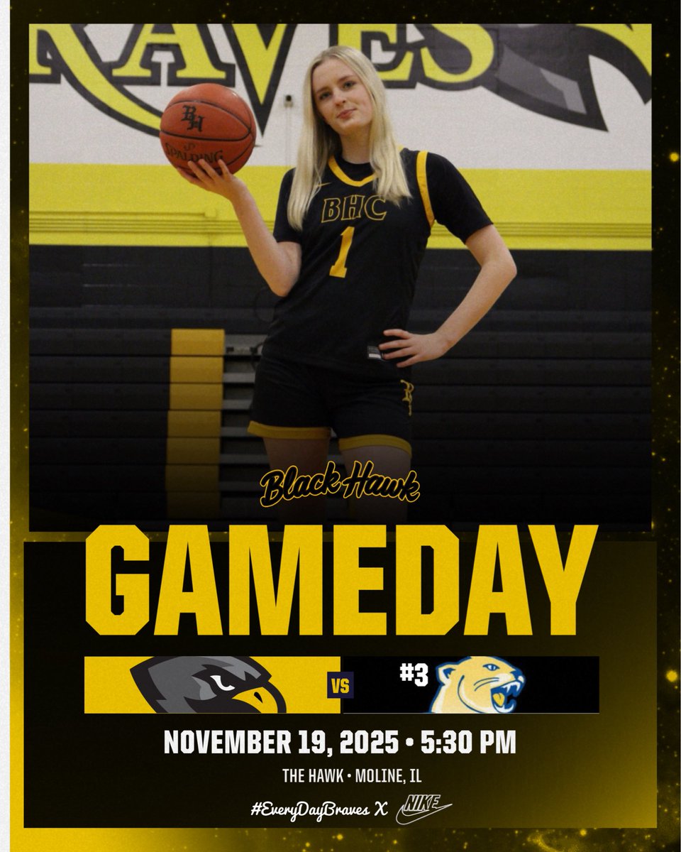 G A M E D A Y 

🏀: #3 Illinois Central
🏟️: The Hawk
📍: Moline, IL
🕔: 5:30 pm
📺: <a href="/MediacomMC22/">MC22</a> 
💻: blackhawkcollege.hosted.panopto.com/Panopto/Pages/…

#HCTB | #EveryDayBraves | #SUDTW