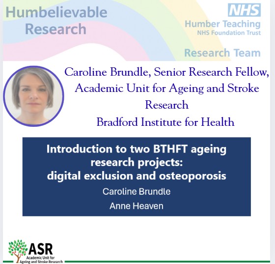 🎙️The next speakers are Caroline Brundle, Senior Research Fellow &amp; Anne Heaven, Research Programme Manager. Speaking about the INCLUDE Study: the development of methods to identify digitally excluded older people, and tailoring of interventions to meet their digital needs🧓👴💻
