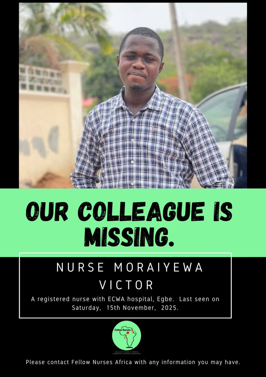 It’s been four whole days since this nurse went missing. He went for a medical outreach and was abducted by bandits. 
Nigeria failed him, <a href="/officialABAT/">Bola Ahmed Tinubu</a> failed him!  He went to save lives and is fighting for his own life currently. 
We need our nurse back! kindly retweet until