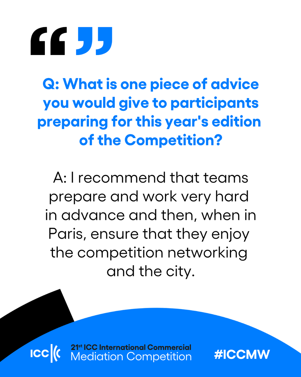 We introducing Dr Greg Bond, the first of six Problem Authors behind the 21st ICC Mediation Competition!

📌 He shares his insights on what makes mediation such a powerful tool in resolving disputes and offers a piece of advice for participants preparing for this year’s edition.