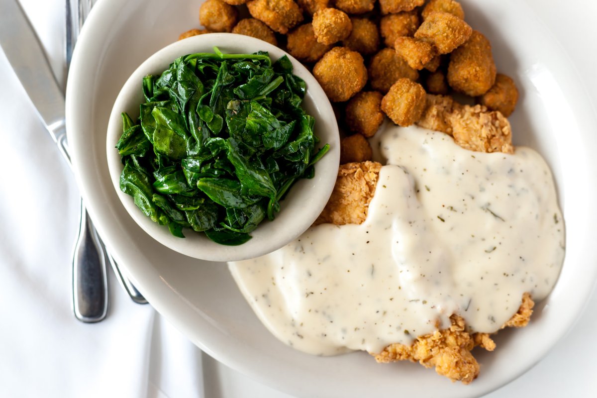 Two thumbs up for Wednesday! Chicken Fried Chicken is the daily special. Enjoy it at lunch for $12.49 or dinner for $13.49. Dine-in or Order Online: bit.ly/Luckys2Go