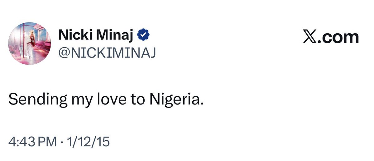 firstladyship's tweet image. Nicki Minaj is consistent. She always talked about my country, she didn&apos;t just start today. Nigeria is so close to her heart. If this is no genuine love for my country, tell me what it is?

🫶