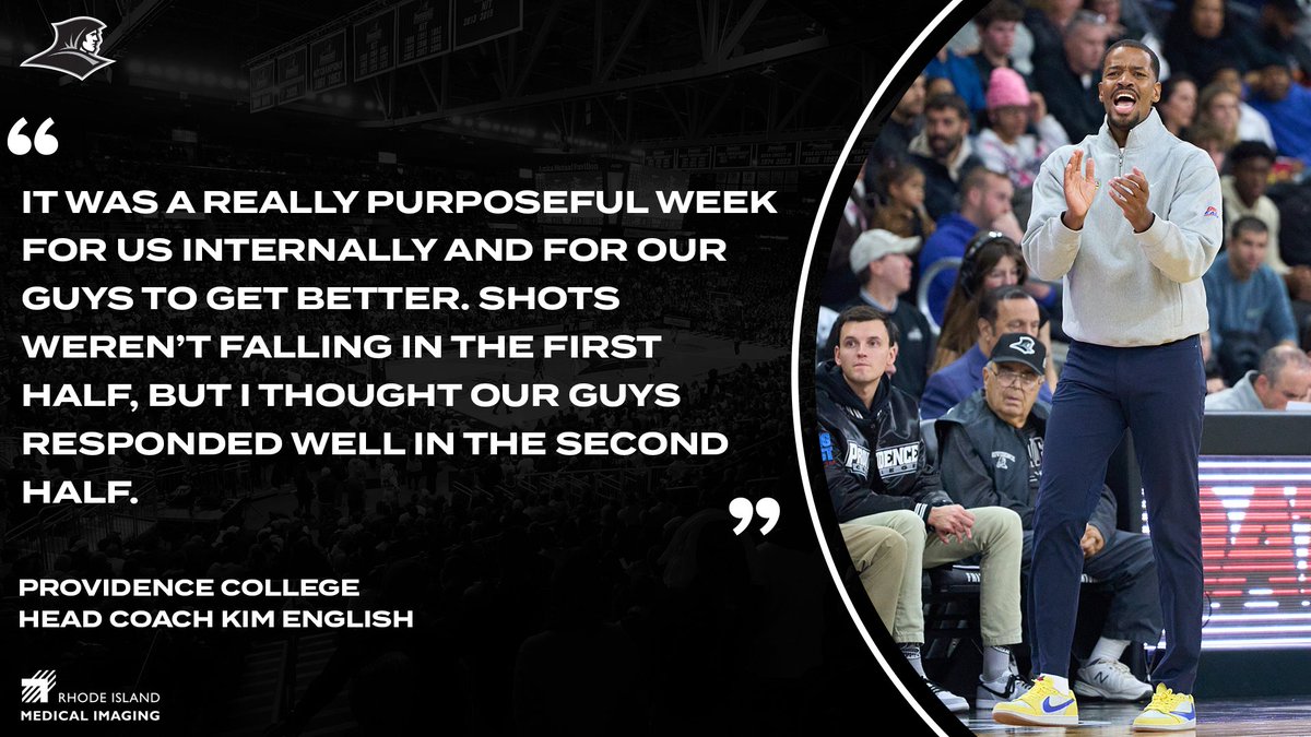 PCFriarsmbb's tweet image. Quote from Head Coach Kim English after the Friars defeated New Hampshire.