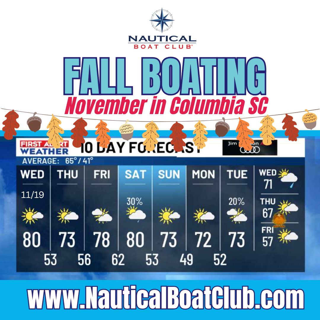 LMBoatClub's tweet photo. This is your reminder that lake days don’t stop in Columbia — not with November temperatures like these.
When the weather is warm and the water is calm, fall becomes the best boating season.

And suddenly, every moment feels like a private getaway. https://t.co/mOgYdglup0