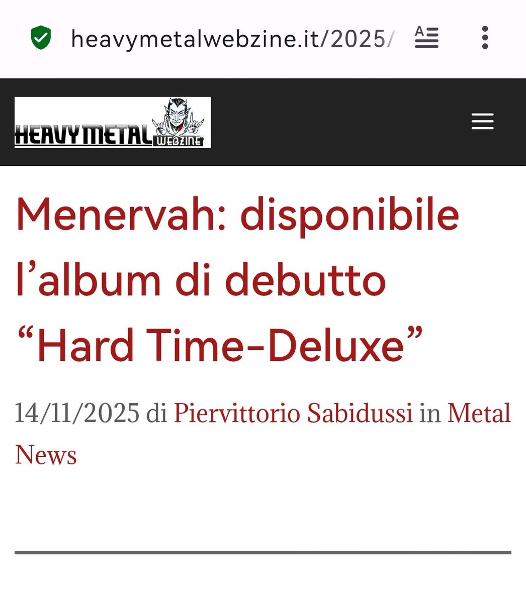 Grazie heavymetalwebzine! 🎙️🎧

heavymetalwebzine.it/2025/11/14/men…

#menervah #menervahband #metal #heavymetal #calabria #metalcalabrese