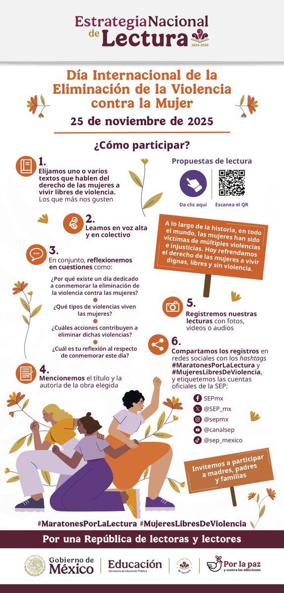 IEEPOGobOax's tweet photo. En familia, la lectura también transforma 👩👩👧👧
Acompáñennos en los #MaratonesPorLaLectura de la @SEP_mx, formando grupos para reflexionar y construir espacios de respeto e igualdad. Más detalles de cómo participar en la infografía.
#IEEPO #MujeresLibresDeViolencia #25N
#QueSiga https://t.co/x7s2Uwjrbt