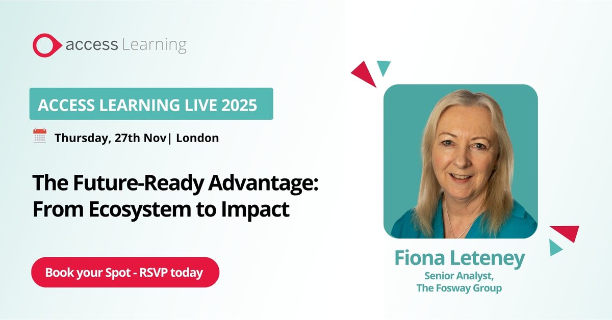 Access_LMS's tweet image. We’re excited to welcome Fiona Leteney from @Fosway to Access Learning Live – an exclusive event for Access Learning customers!

👉 Reserve your place: ow.ly/E0kb50XsW79 

#AccessLearningLive #ExclusiveCustomerEvent #AIinLearning #FutureSkills #DigitalLearning