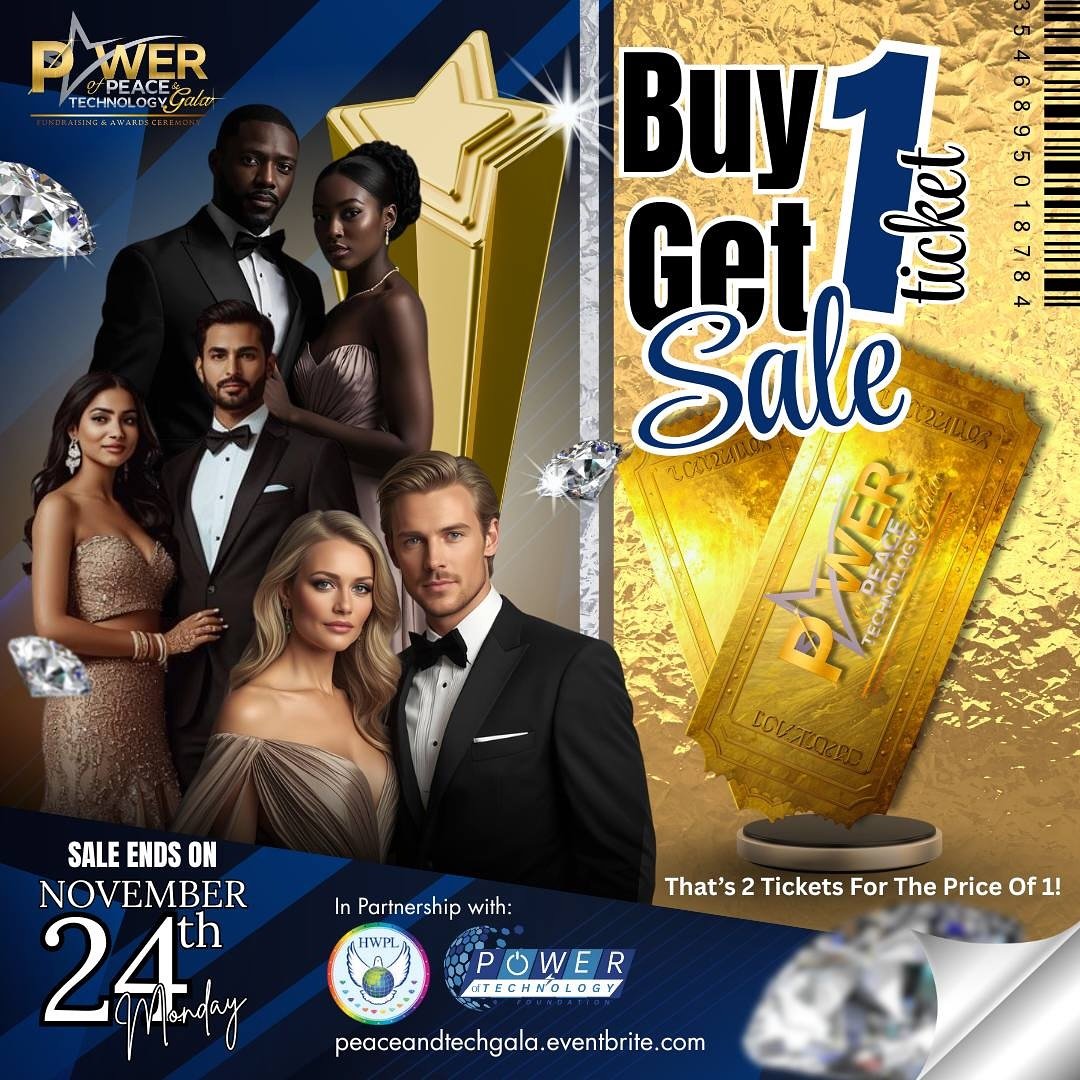 FirazHanna's tweet image. A night of excellence, impact, and global connection now with an exclusive BOGO offer.

Purchase one ticket and bring a guest FREE to the 2025 Power of Peace &amp;amp; Technology Gala. Offer ends November 24th.

Secure your seats tickets in bio!
#HWPL #TechFamily