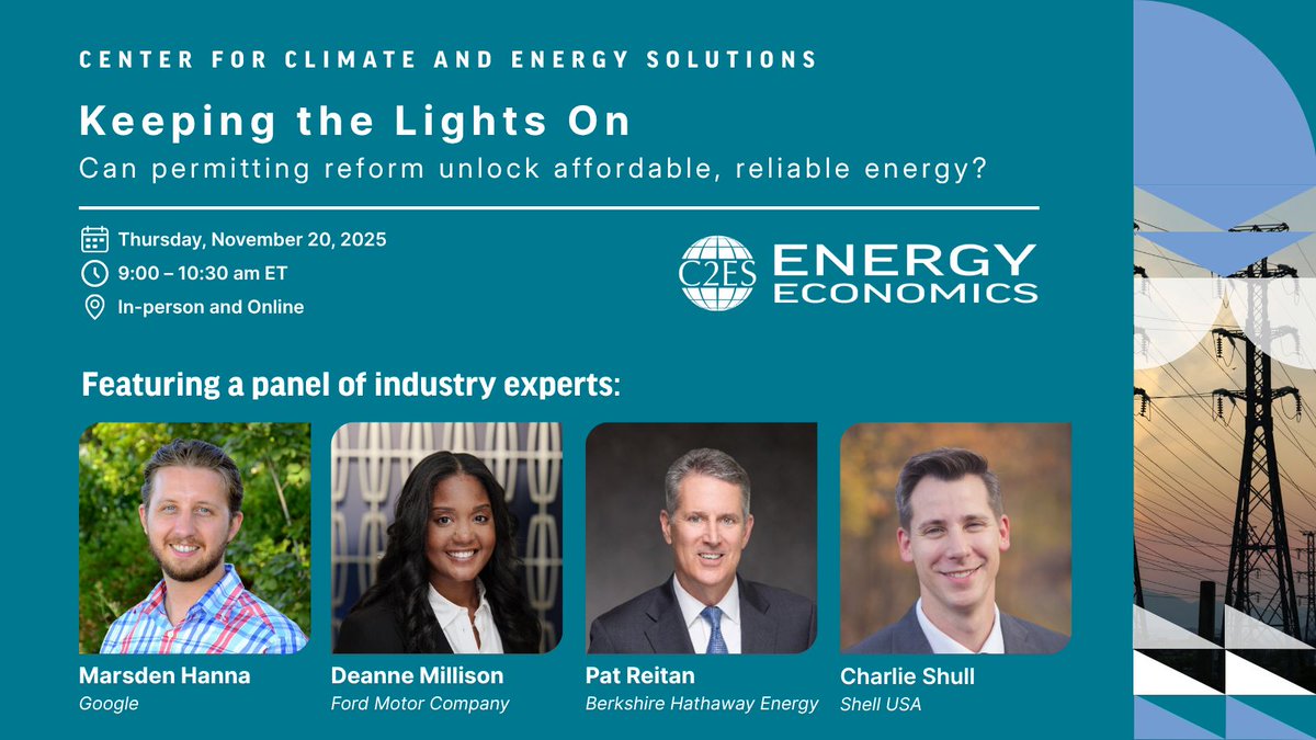 C2ES_org's tweet image. The problem: To compete economically, we need to be able to build more infrastructure at a faster pace than ever before.

TOMORROW 9AM ET: Join C2ES for a timely conversation on the prospects for permitting reform in the coming year. 

ATTEND online: bit.ly/4o4Mqtm