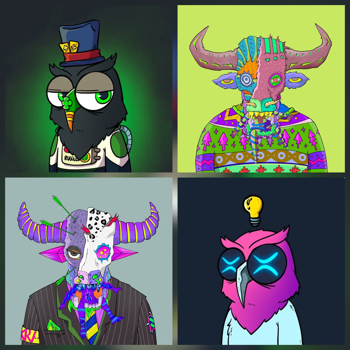 Tired of investing in fuzzy derivatives and AI scams? Why not spice up your portfolio with some hand-drawn, original art from Ruggles? 

NocturnOwls drawn by <a href="/LocoNeko1/">Neko</a>
xrp.cafe/collection/noc…

Minotaurs drawn by <a href="/darkula__/">darkula</a>
xrp.cafe/collection/min…

#XRP #XRPL #XRPFamily