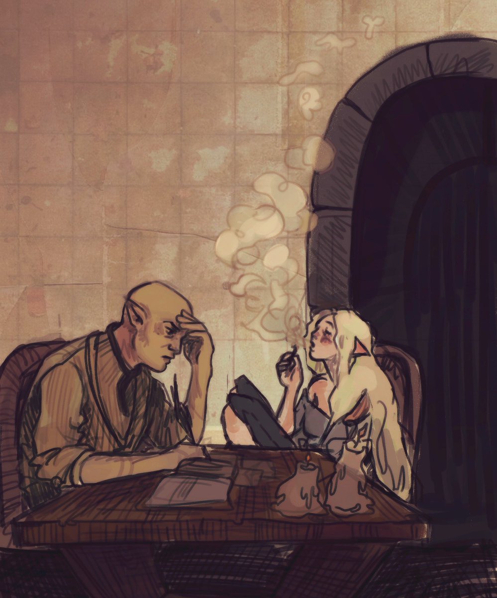 aralshiral's tweet image. #inquisitorweek day 4 - a day off in skyhold 

chuff that elfroot publicly! fog up his lungs! you deserve it!