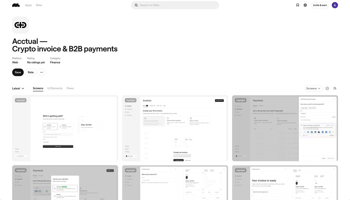 Acctual is on <a href="/mobbin/">Mobbin</a> yay